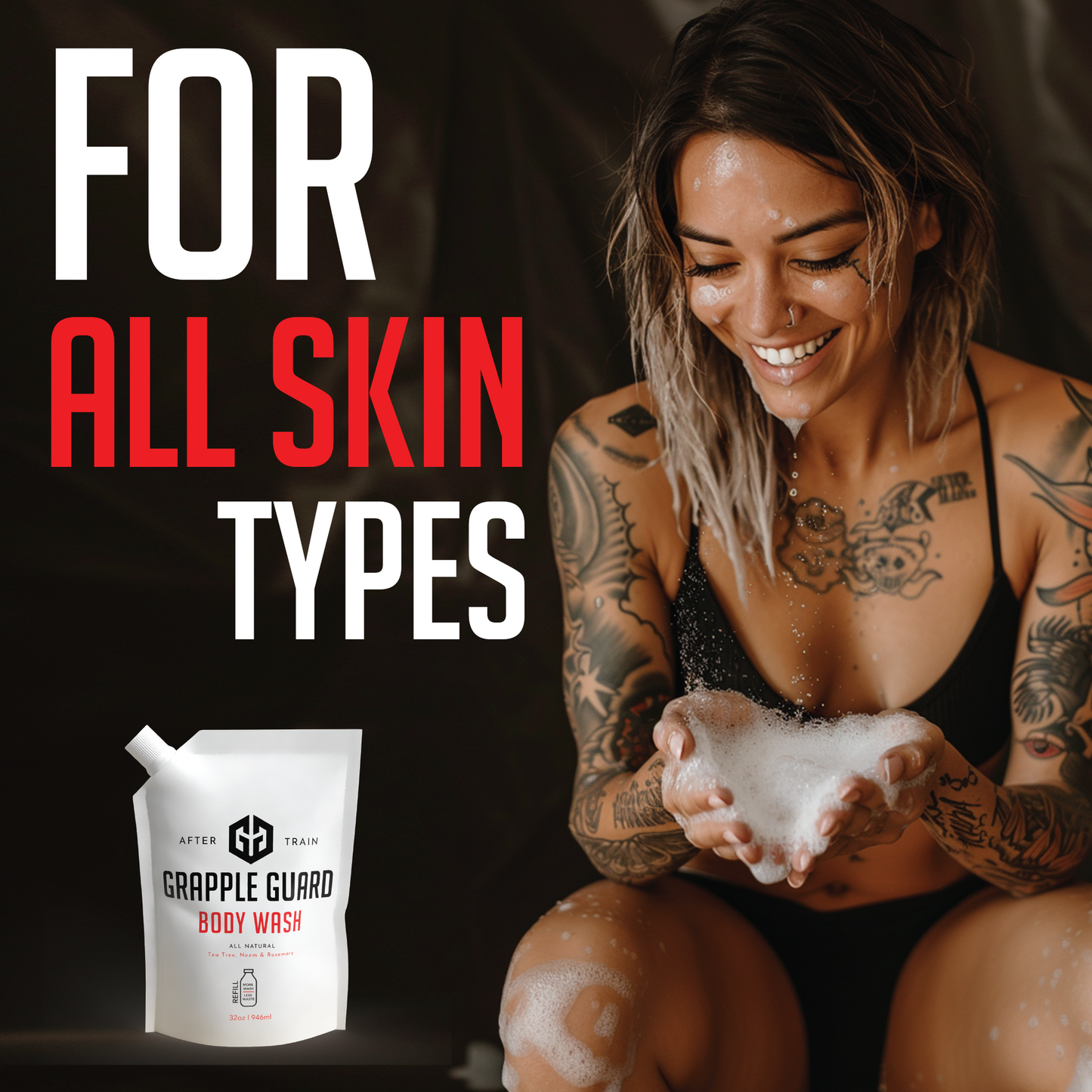 16oz GRAPPLE GUARD | All Natural Body Wash | Eco Friendly Refill