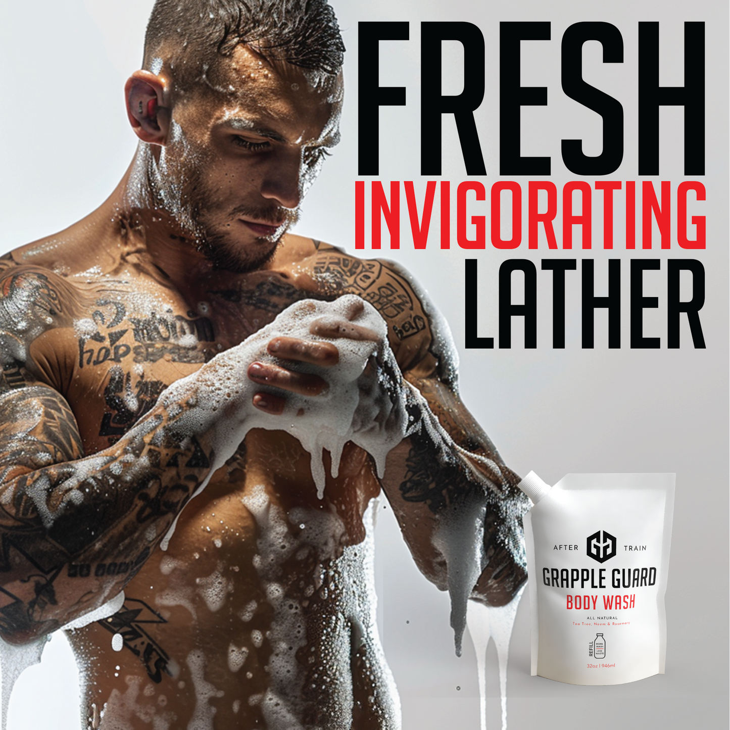 16oz GRAPPLE GUARD | All Natural Body Wash | Eco Friendly Refill