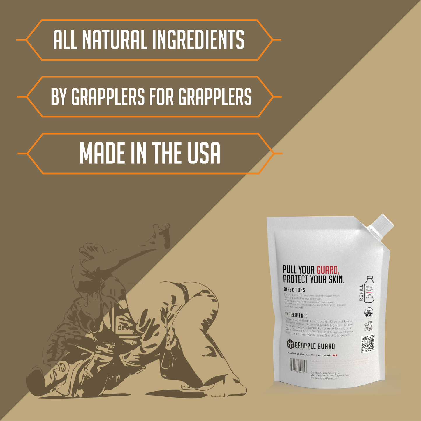 32oz GRAPPLE GUARD - All Natural Body Wash | Eco Friendly Refill