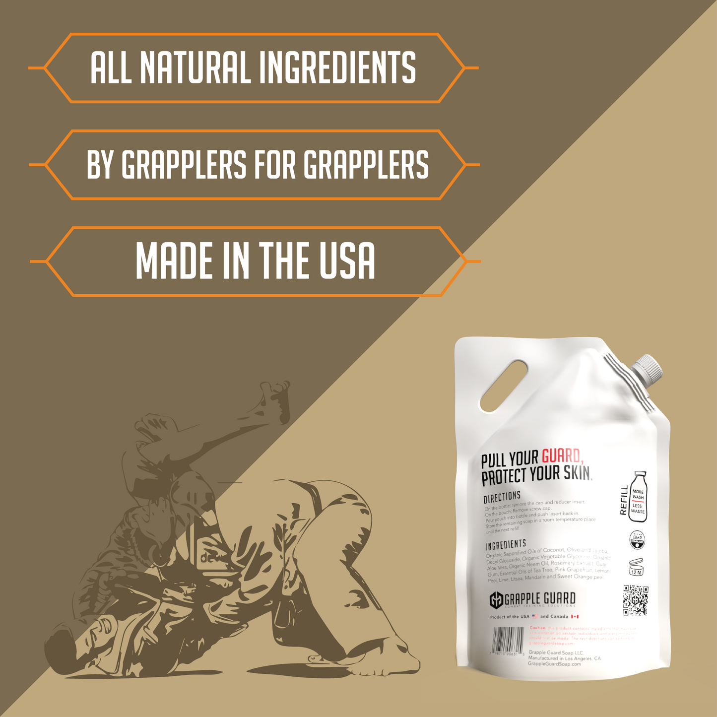 32oz GRAPPLE GUARD - All Natural Body Wash | Eco Friendly Refill