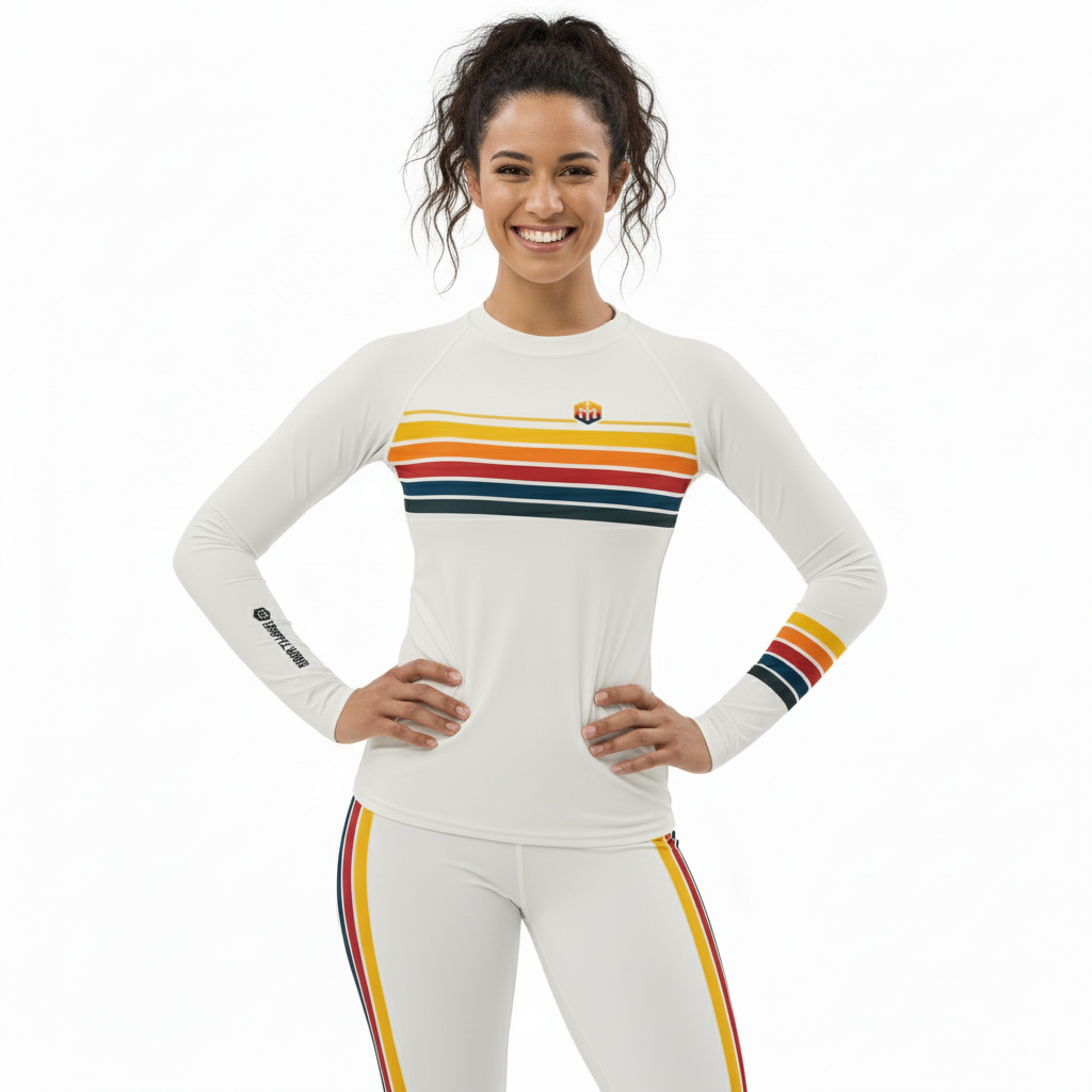 RETRO RAINBOW | BJJ | WOMANS | Rash Guard