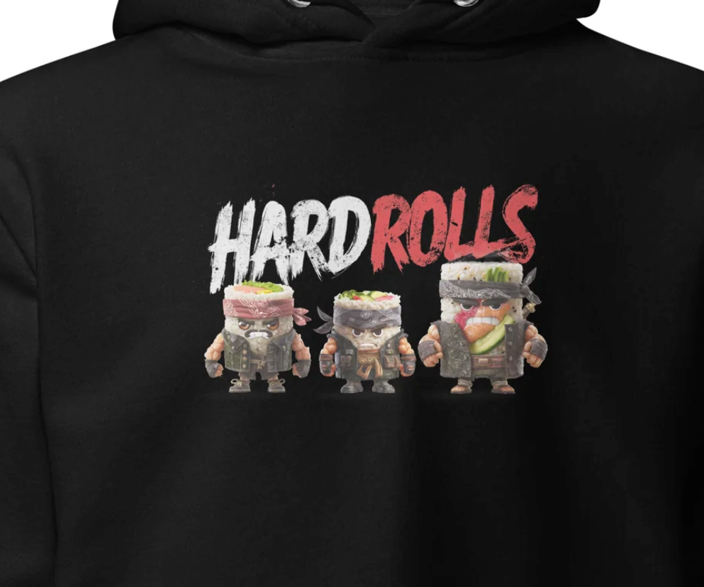 HARD ROLLS | BLACK | UNISEX HOODIE