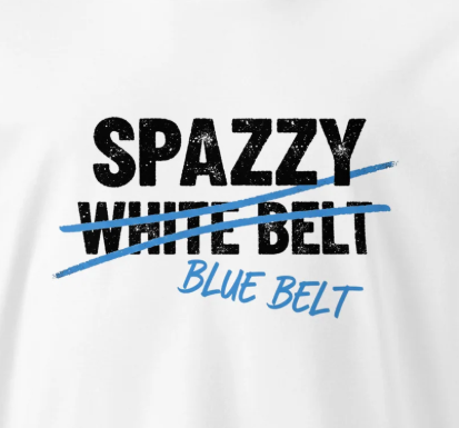 SPAZZY WHITE BELT | CLASSIC STYLE | PREMIUM COTTON | T-SHIRT