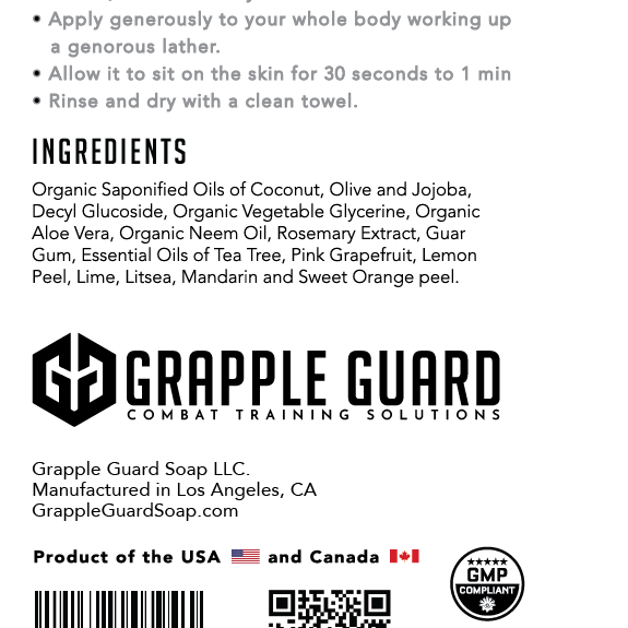16oz GRAPPLE GUARD | All Natural Body Wash | Eco Friendly Refill