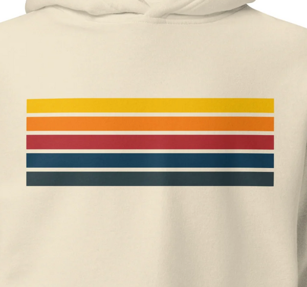 RETRO SPECTRUM STONE | UNISEX FITTED | PREMIUM HOODIE